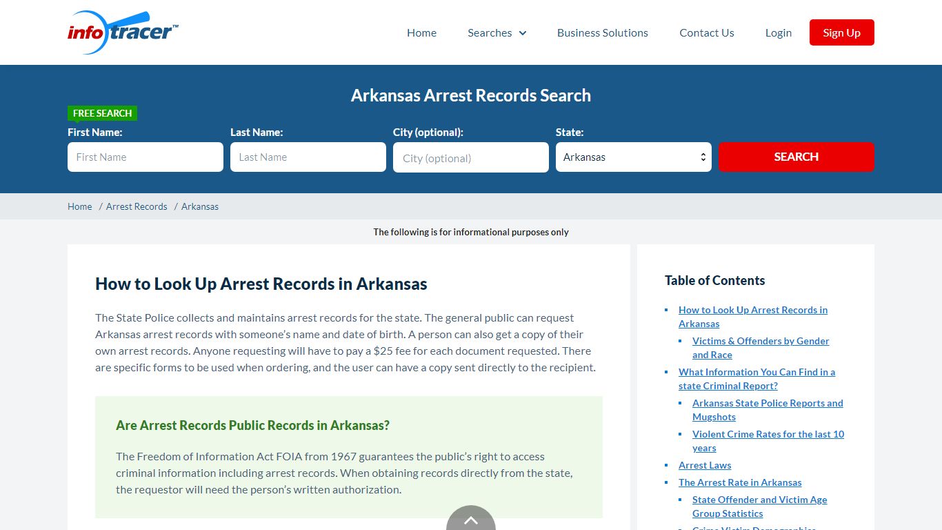 Search Arkansas Arrest Records Online - Infotracer
