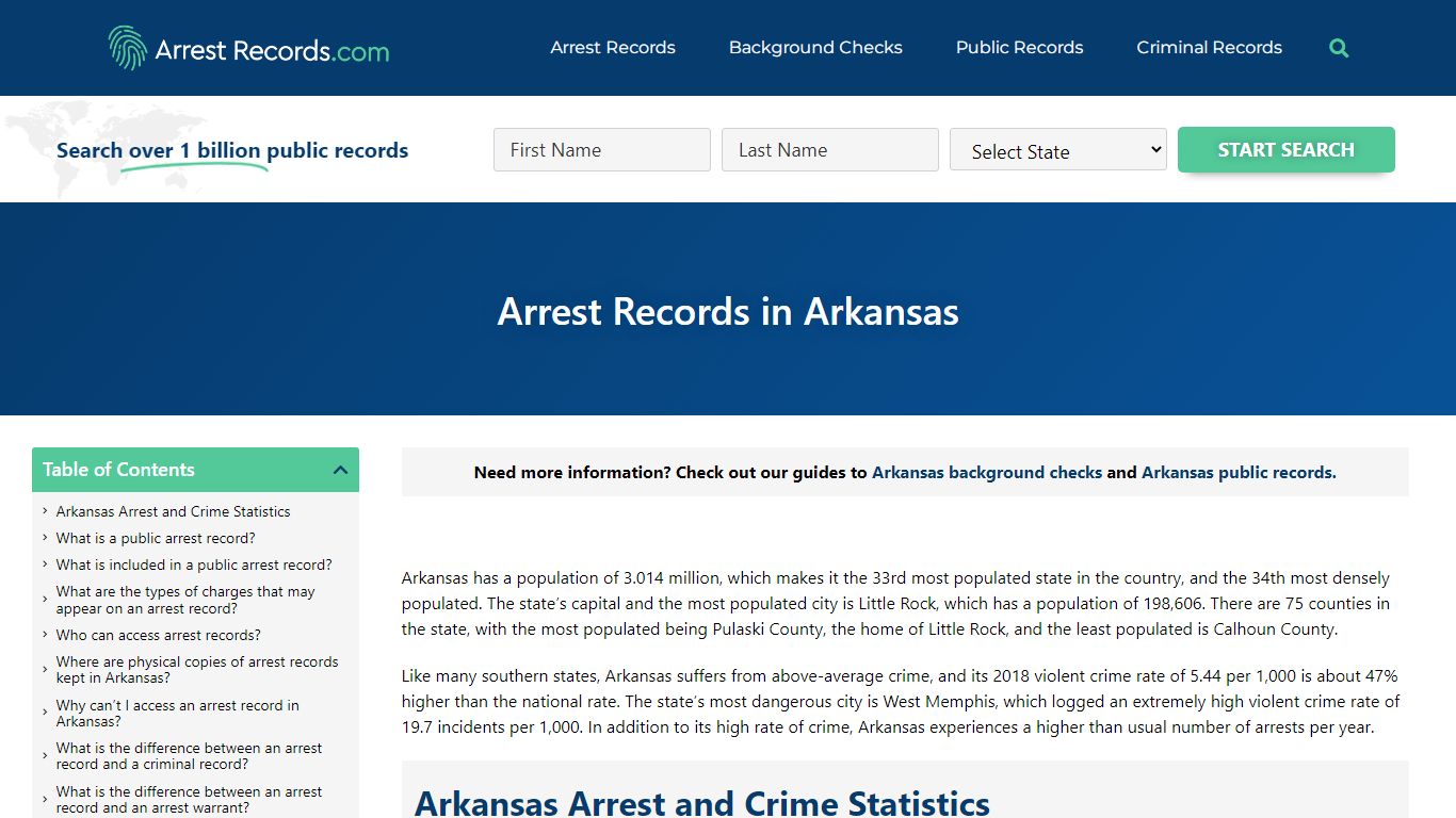 Arrest Records in Arkansas